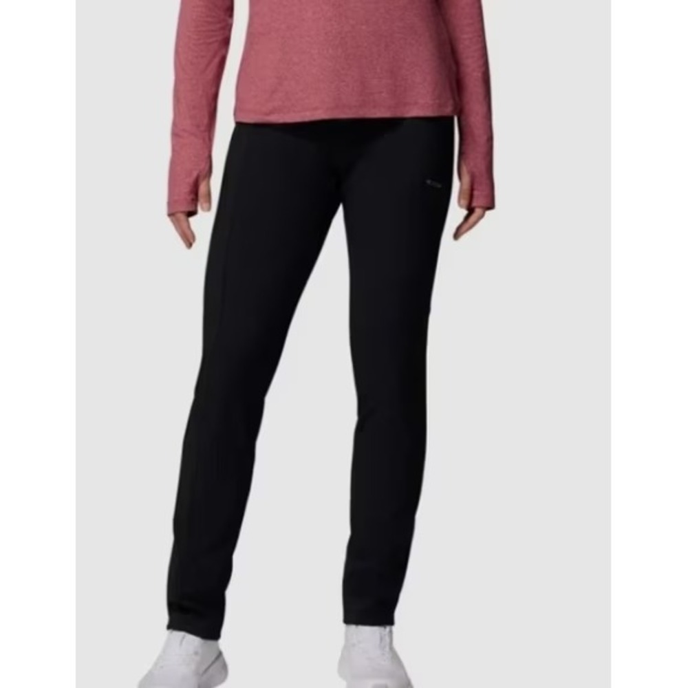 Columbia Women's Fleece Lined Active Fit Straight Leg Pants, Black, Size XL, New